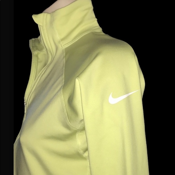 Women’s Nike Pro Dri-FIT Top 1/4 Zip Neon Green/Yellow (S) - Picture 4 of 7